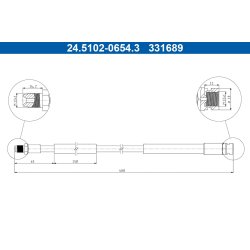 Brake Hose ATE 24.5102-0654.3 OE Ref 0014284835