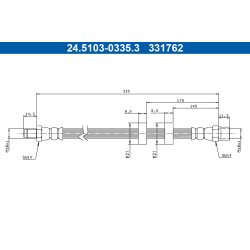 Flexible de frein ATE 24.5103-0335.3 pour VOLVO OE 1329611