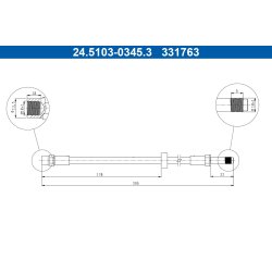 Brake Hose ATE 24.5103-0345.3 OE Ref 30714822