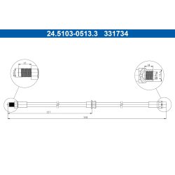 Brake Hose ATE 24.5103-0513.3 OE Ref 34303411444