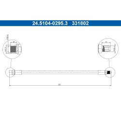 Flexible de frein ATE 24.5104-0295.3 pour VOLVO 440, 460, 480 OE 3446569