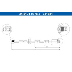 Brake Hose ATE 24.5104-0378.3 OE Ref 52131555