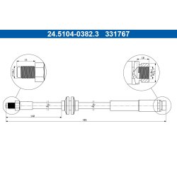 Brake Hose ATE 24.5104-0382.3 OE Ref BP4L43980E
