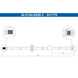 Flexible de frein ATE 24.5104-0520.3 pour BMW X3 OE 34303411443