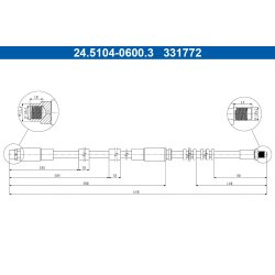 Brake Hose ATE 24.5104-0600.3 OE Ref 34306853743