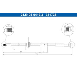Brake Hose ATE 24.5105-0419.3 OE Ref BV612C338BB
