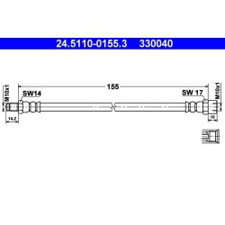 Flexible de frein ATE 24.5110-0155.3 pour TRABANT P OE 1430020005