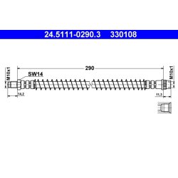 Brake Hose ATE 24.5111-0290.3 OE Ref 96080322