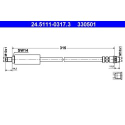 Brake Hose ATE 24.5111-0317.3 OE Ref 8200653904