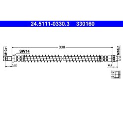 Flexible de frein ATE 24.5111-0330.3 pour CITROËN, PEUGEOT SAXO, 106 OE 480655