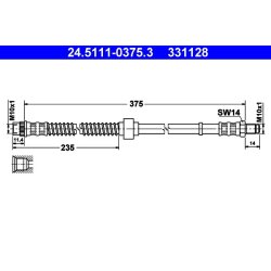 Brake Hose ATE 24.5111-0375.3 OE Ref 480683