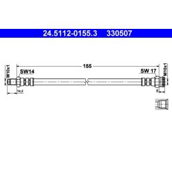 Brake Hose ATE 24.5112-0155.3 OE Ref 96075716