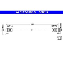 Flexible de frein ATE 24.5112-0160.3 pour ALFA ROMEO, FIAT OE 60800372