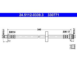 Brake Hose ATE 24.5112-0339.3 OE Ref 005312593