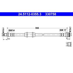 Brake Hose ATE 24.5112-0355.3 OE Ref 7725169
