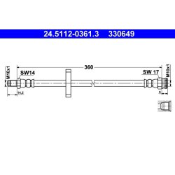 Brake Hose ATE 24.5112-0361.3 OE Ref 480677