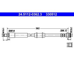 Brake Hose ATE 24.5112-0362.3 OE Ref 480624