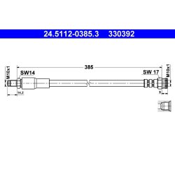 Flexible de frein ATE 24.5112-0385.3 pour RENAULT, 18, 20, ESPACE