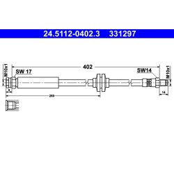 Brake Hose ATE 24.5112-0402.3 OE Ref 55701047