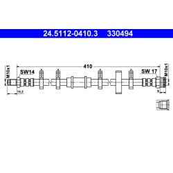 Brake Hose ATE 24.5112-0410.3 OE Ref 7563849