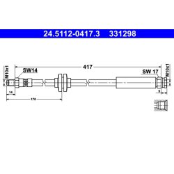 Brake Hose ATE 24.5112-0417.3 OE Ref 4806P5