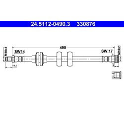 Brake Hose ATE 24.5112-0490.3 OE Ref 51776519