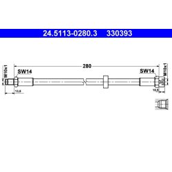 Brake Hose ATE 24.5113-0280.3 OE Ref 3296176