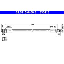 Brake Hose ATE 24.5115-0400.3 OE Ref 7704001925