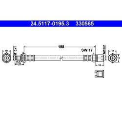 Flexible de frein ATE 24.5117-0195.3 pour VAUXHALL, SAAB OE 562352