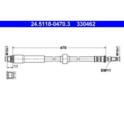 Brake Hose ATE 24.5118-0470.3 OE Ref 480639