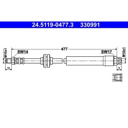 Brake Hose ATE 24.5119-0477.3 OE Ref 51745709