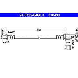 Brake Hose ATE 24.5122-0460.3 OE Ref 480615