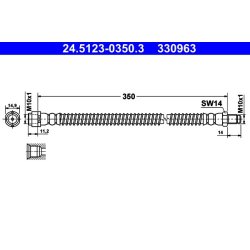 Brake Hose ATE 24.5123-0350.3 OE Ref A2214200248