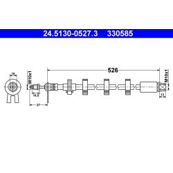Flexible de frein ATE 24.5130-0527.3 pour PEUGEOT 406 OE 480679