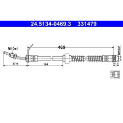 Brake Hose ATE 24.5134-0469.3 OE Ref 8200673552