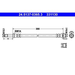 Brake Hose ATE 24.5137-0365.3 OE Ref A9054280035