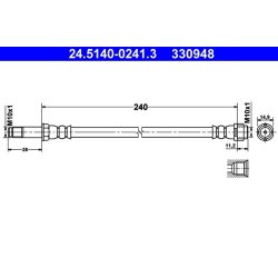 Flexible de frein ATE 24.5140-0241.3 pour VW OE 7H8611733