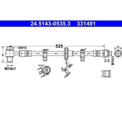 Flexible de frein ATE 24.5143-0535.3 pour MERCEDES CLASSE M OE A1634200848