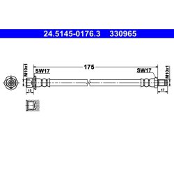 Brake Hose ATE 24.5145-0176.3 OE Ref 9094702B95