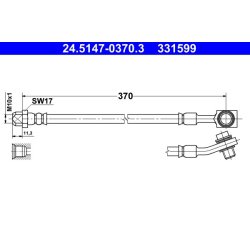 Flexible de frein ATE 24.5147-0370.3 pour MERCEDES OE 0014204548