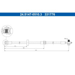 Brake Hose ATE 24.5147-0510.3 OE Ref 8Z0611707C