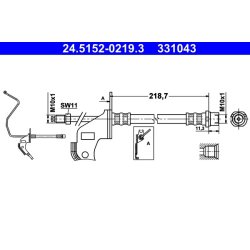 Brake Hose ATE 24.5152-0219.3 OE Ref 5562250