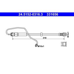 Brake Hose ATE 24.5152-0316.3 OE Ref 8W0611707B