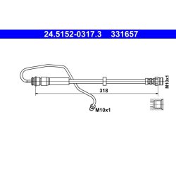 Brake Hose ATE 24.5152-0317.3 OE Ref 8W0611708B