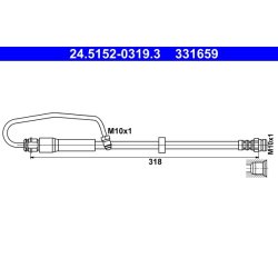 Brake Hose ATE 24.5152-0319.3 OE Ref 8W0611707D