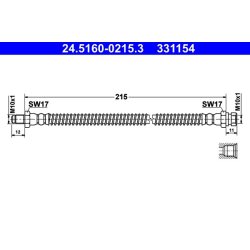 Brake Hose ATE 24.5160-0215.3 OE Ref MR475599