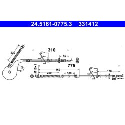 Brake Hose ATE 24.5161-0775.3 OE Ref 4806K4