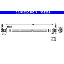 Brake Hose ATE 24.5162-0185.3 OE Ref 30714483
