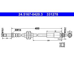 Brake Hose ATE 24.5167-0420.3 OE Ref 3M512282GB