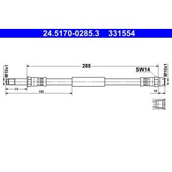 Brake Hose ATE 24.5170-0285.3 OE Ref 34326789264